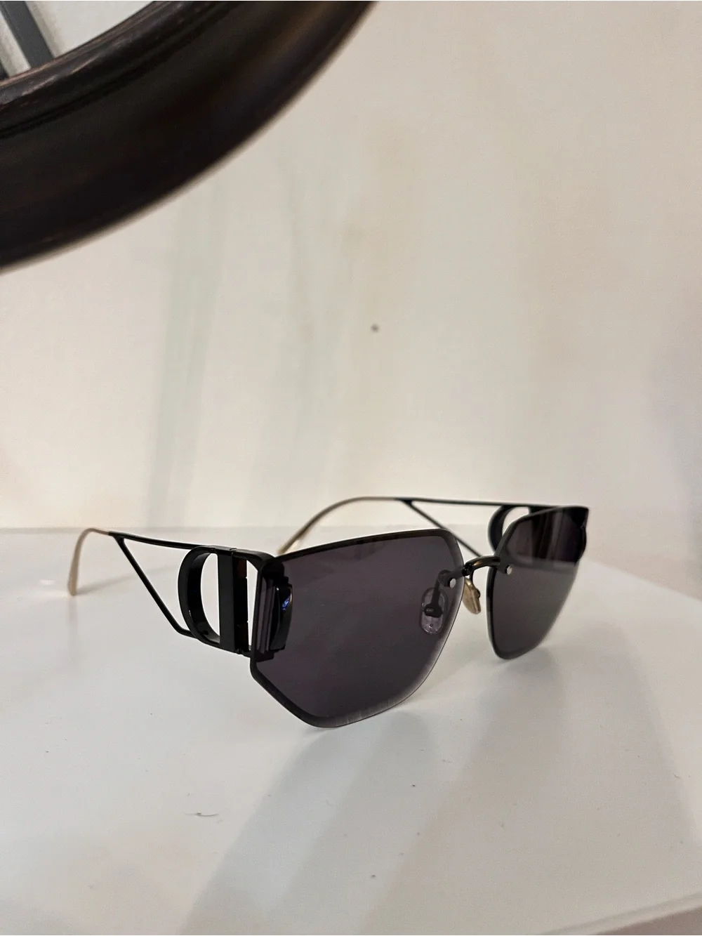 Dior Rimless Geometric Sunglasses - Black